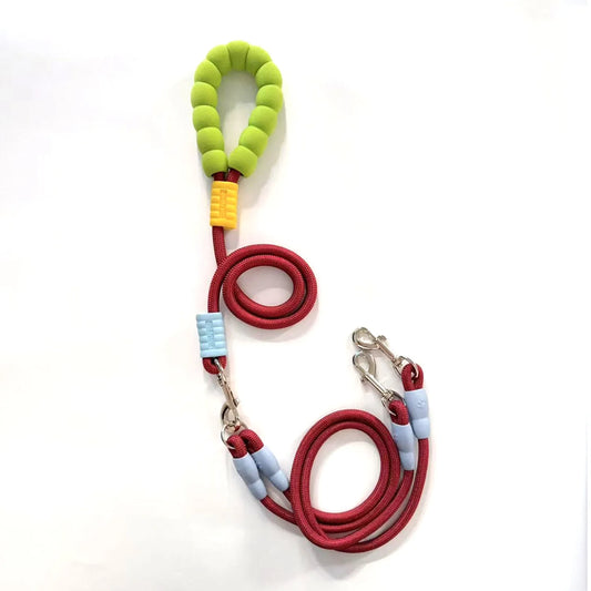 Double Dog Leash with Bungee - Dopamine Color Anti-Pull Dual Pet Lead for Two Dogs, Outdoor Pet Leash for Small Medium Dogs