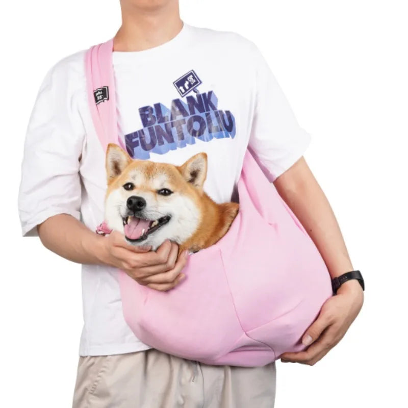 Crossbody breathable dog folding pet bag, large capacity pet supplies, cross-border exclusive portable cat bag